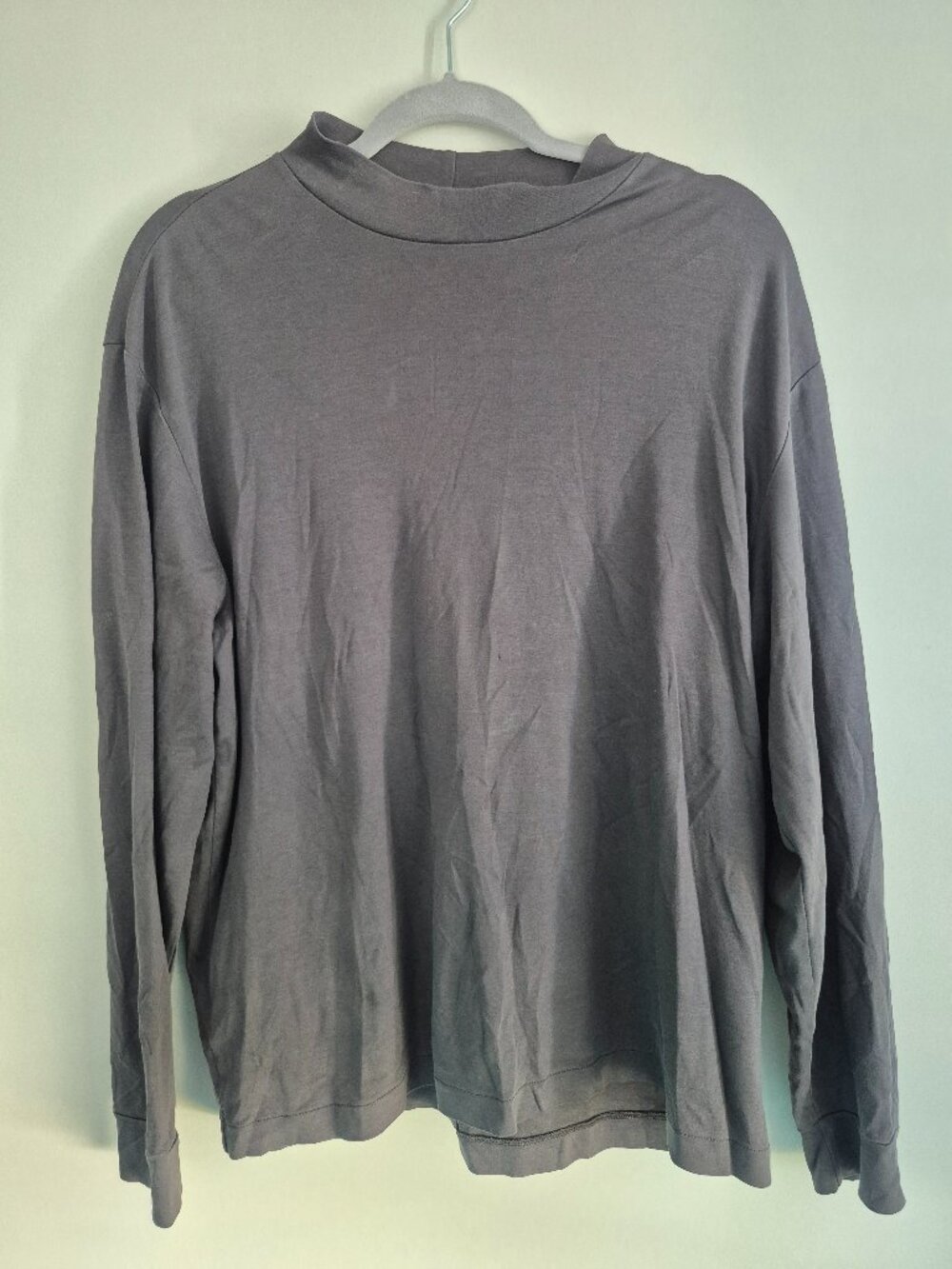 Murano Liquid Cotton Long Sleeve Shirt – Soft Gray Knit – Size XL
